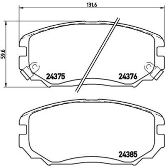 Комплект тормозных колодок, дисковый тормоз - BREMBO P 30 038