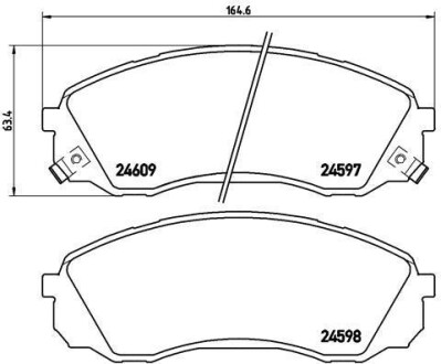 Комплект тормозных колодок, дисковый тормоз - BREMBO P 30 041