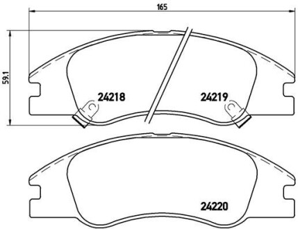 Комплект тормозных колодок, дисковый тормоз - (581012FA21) BREMBO P 30 042