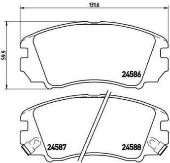 Комплект тормозных колодок, дисковый тормоз - BREMBO P 30 043