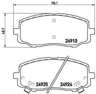 Комплект тормозных колодок, дисковый тормоз - BREMBO P 30 045