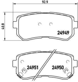 Комплект тормозных колодок, дисковый тормоз - BREMBO P 30 046