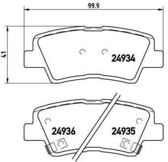 Комплект тормозных колодок, дисковый тормоз - BREMBO P 30 047