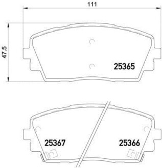 Klocki ham. PICANTO.. - (581011YA00, 581011YA30, 58101E2A00) BREMBO P 30 053 (фото 1)