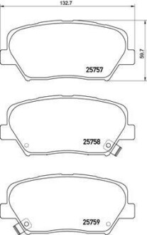 Гальмівні колодки пер. Hyundai Genesis/KIA Carens 1.7-3.0 10- - BREMBO P 30 070