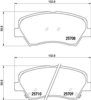 Гальмівні колодки пер. Ceed/Cerato/Elantra/Equus/i30 (09-21) - BREMBO P30073