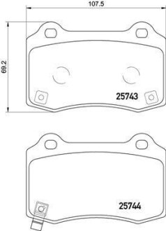 P30074_колодки дисковые задние! \ Hyundai Santa Fe, KIA Sorento 2.4/2.0D/2.2D 01/09> - (583022MA10, 105506800B, 600645300A) BREMBO P30074