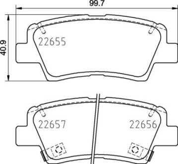 Гальмівні колодки зад. Hyundai i30/i40 11-/Kia Cee\'d 12- (akebono) - BREMBO P 30 103