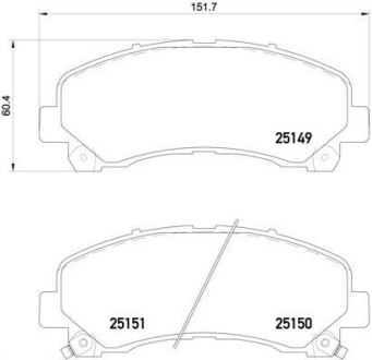 Комплект тормозных колодок, дисковый тормоз - BREMBO P 34 007