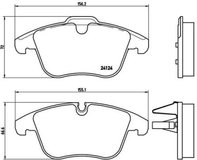 Комплект тормозных колодок, дисковый тормоз - (c2C35612, C2C39929, C2C039929) BREMBO P 36 022 (фото 1)