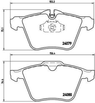 Комплект тормозных колодок, дисковый тормоз - (c2C27291, C2C35440, C2C3544O) BREMBO P 36 027