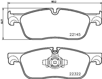 Гальмівні колодки пер. Jaguar F-PACE/XE/XF 15- - BREMBO P 36 035