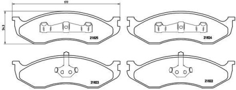 Комплект тормозных колодок, дисковый тормоз - BREMBO P 37 004