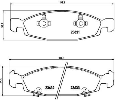 Комплект тормозных колодок, дисковый тормоз - (5011969AA, 5018592AA, 5018592AB) BREMBO P 37 005