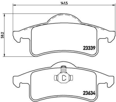 Комплект тормозных колодок, дисковый тормоз - BREMBO P 37 006