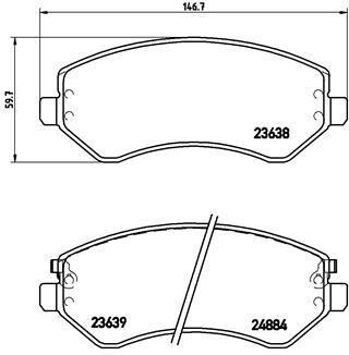 Комплект тормозных колодок, дисковый тормоз - BREMBO P 37 007