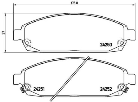 Комплект тормозных колодок, дисковый тормоз - BREMBO P 37 010