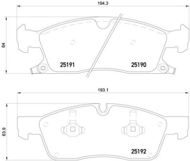 Гальмівні колодки пер. Grand Cherokee/W292//W166 10- - (68052369AA, 68052369) BREMBO P37017