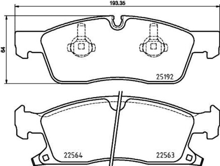 Комплект тормозных колодок - BREMBO P 37 022