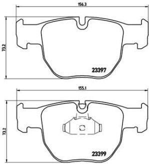 Комплект тормозных колодок, дисковый тормоз - BREMBO P 44 012