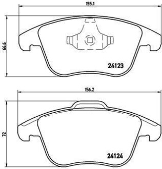 Гальмівні колодки пер. Mondeo 07-/Volvo S60/V60 10-/V70 02-/XC 70 08- - BREMBO P 44 020