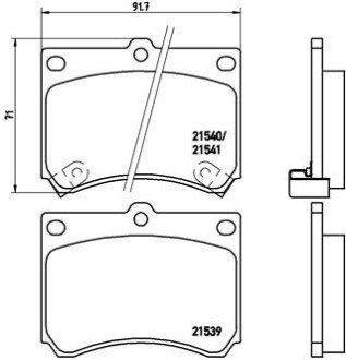 Комплект тормозных колодок, дисковый тормоз - (b0YW3323ZC, B0YW3323Z, BRY43328Z) BREMBO P 49 011