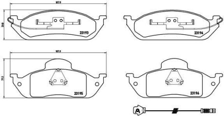 Комплект тормозных колодок, дисковый тормоз - (1634200320, 1634200020) BREMBO P 50 039