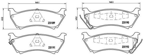 Комплект тормозных колодок, дисковый тормоз - (1634200420, 1634200120) BREMBO P 50 040