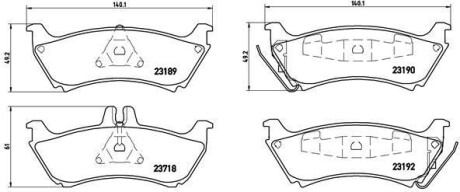 Комплект тормозных колодок, дисковый тормоз - (1634200520, A1634200520) BREMBO P 50 044