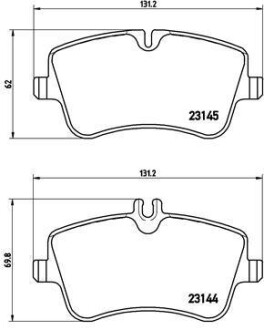 Комплект тормозных колодок, дисковый тормоз - BREMBO P 50 045