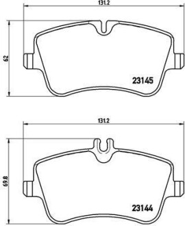 Комплект тормозных колодок, дисковый тормоз - BREMBO P 50 046