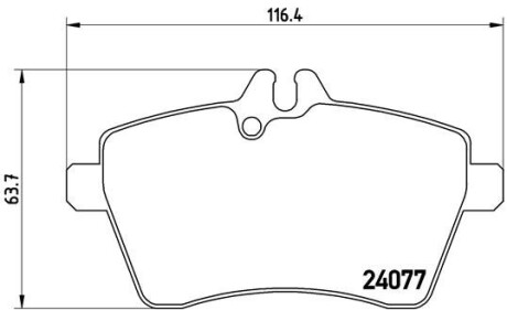 Гальмівні колодки пер. Yaris/W169/W245 04- - BREMBO P 50 056