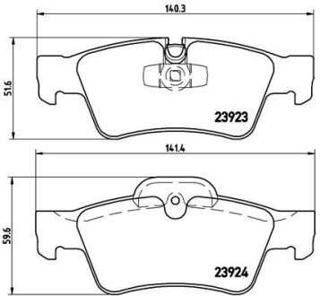 Комплект тормозных колодок, дисковый тормоз - BREMBO P 50 064