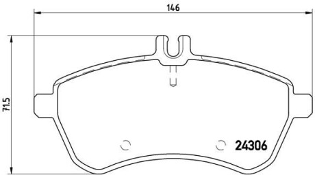 Комплект тормозных колодок, дисковый тормоз - BREMBO P 50 070