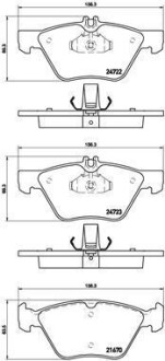 Комплект тормозных колодок, дисковый тормоз - BREMBO P 50 075