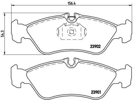 Комплект тормозных колодок, дисковый тормоз - BREMBO P 50 082