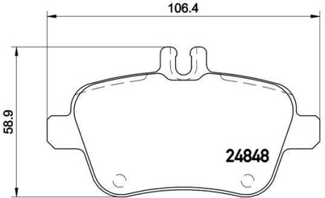 Комплект тормозных колодок, дисковый тормоз - BREMBO P 50 091