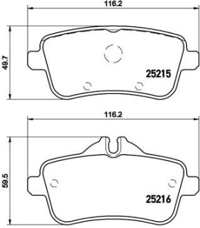 Гальмівні колодки зад. W166/X166 11- (TRW) - BREMBO P 50 100