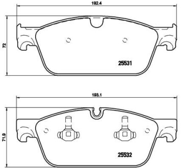 Комплект тормозных колодок, дисковый тормоз - BREMBO P 50 102