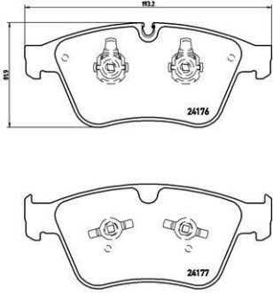 Комплект тормозных колодок, дисковый тормоз - BREMBO P 50 105