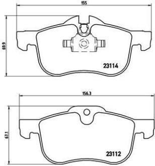 Комплект тормозных колодок, дисковый тормоз - BREMBO P 52 017