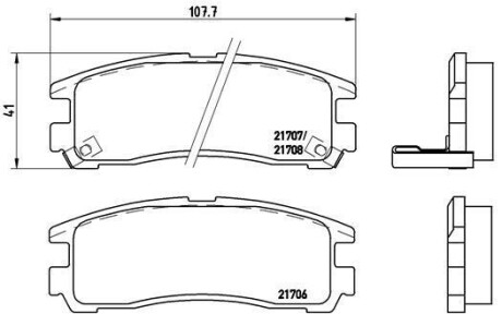 Комплект тормозных колодок, дисковый тормоз - (4605A237, MB857610, MB857611) BREMBO P 54 012