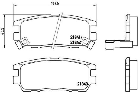 Комплект тормозных колодок, дисковый тормоз - (1V1D2648Z) BREMBO P 54 018