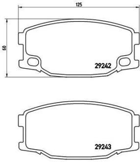 Комплект тормозных колодок, дисковый тормоз - (mc894601) BREMBO P 54 035