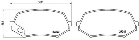 Комплект тормозных колодок, дисковый тормоз - (mk528946, mk529909, mk528944) BREMBO P 54 044