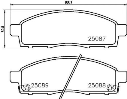 Комплект тормозных колодок - (4605B233, 4605B158, 4605A623) BREMBO P 54 055 (фото 1)