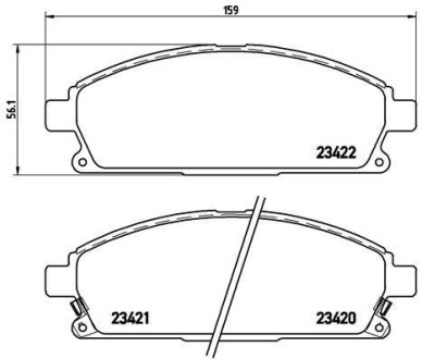 Гальмівні колодки пер. Nissan X-Trail 01-13/Pathfinder 97-04 (sumitomo) - BREMBO P 56 040