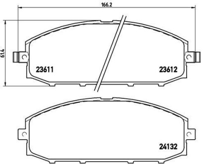 Комплект тормозных колодок, дисковый тормоз - BREMBO P 56 041