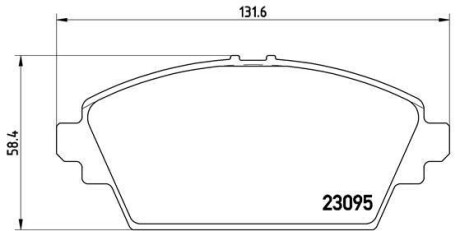 Комплект тормозных колодок, дисковый тормоз - BREMBO P 56 044