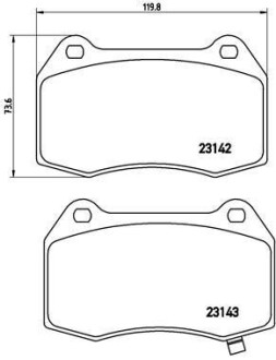 Комплект тормозных колодок, дисковый тормоз - BREMBO P 56 047